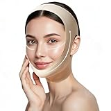 acuever Collagen Face Sculpt Wrap, Reusable Face Mask Jawline Shaper Chin Strap Made With Skin-Friendly And Breathable Materials -Beige