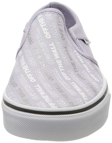 Vans Vans Women's Asher Sneaker, Blue Logo Repeat Lavender Blue White Xwq, 39