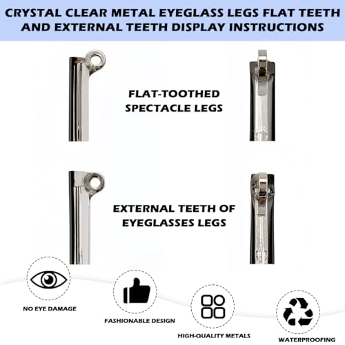 1 Pair Metal Eyeglass Replacement Arm, Eyewear Frame Temple Replacement Universal Sunglasses Arm Legs Replacement for Thin Metal Glasses, Sunglass （Black） - Thumbnail 5