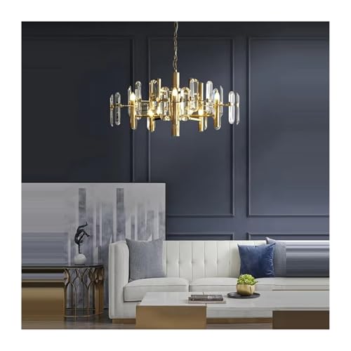 Lámparas Colgantes LED de diseño de Cristal Dorado, iluminación de araña, luminaria de suspensión Lustre