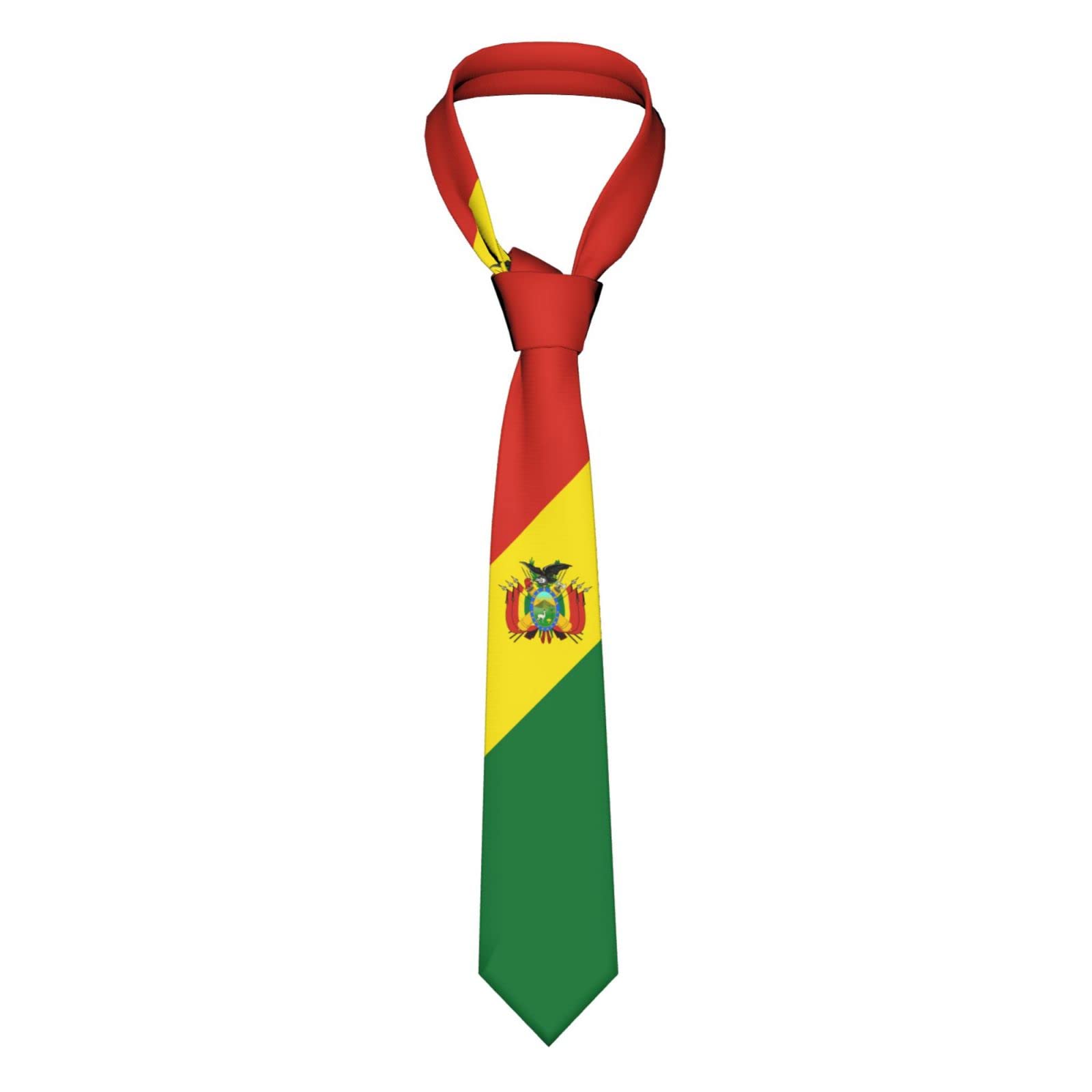 DABOYOZHZH Bolivia Flag Emblem Striped Necktie Men'S Neck Ties Mens Party Business Neckties Soft Skil Tie