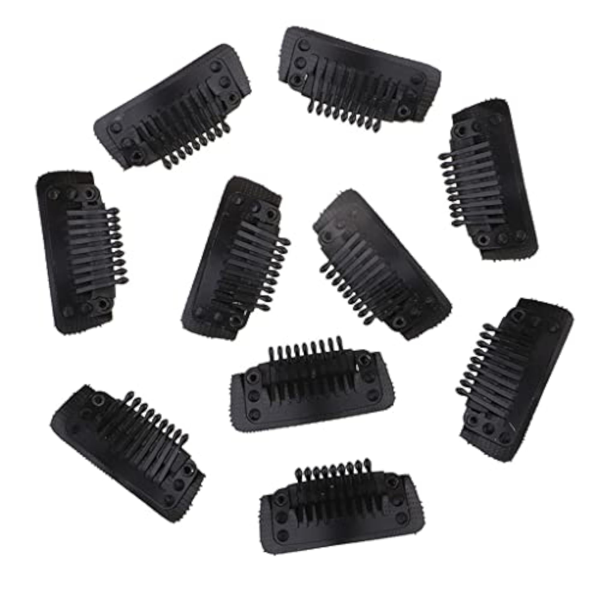 9 Teeth Snap Comb Wig Hair Extension Clips, 10 Pieces