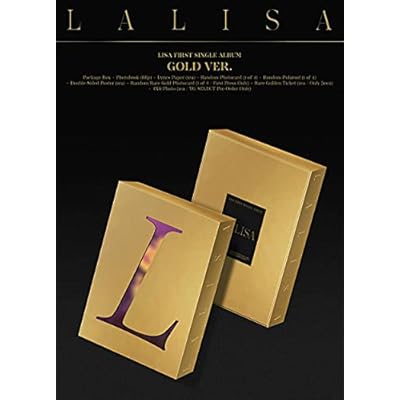 BLACKPINK LISA LALISA First Single Album [ GOLD ] Ver. 1ea CD+88p Photo Book+1ea Lyrics Paper+1ea Photo Card+1ea Polaroid Card+1ea Double-Sided Poster(On pack)+1ea Pre-Order Item
