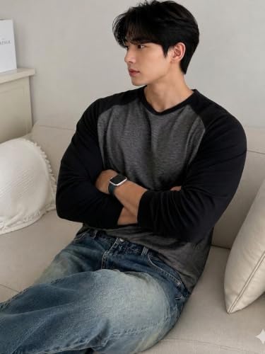 Image of Men's Polycotton Round Neck T-Shirt | Full Sleeve Casual T-Shirt for Men | Soft, Breathable Regular Fit for Everyday Wear