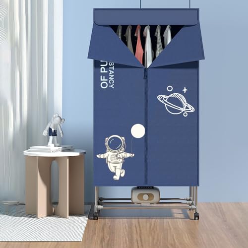 JSLJJBD Heated Clothes Airer, Air Dryers Clothes Indoor,60° Circulating Hot Air, Foldable Storage That Takes Up No Space, Large Capacity Silent Dryer Lightblue60*45 * 135cm - Image 5