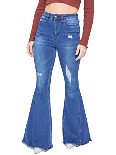 YMI Womens Jeans Gigi High-Rise Extreme Fit & Flare, N1860, 9 Blue