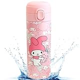 OZXVXZO Meelody Botella Agua, Meelody Botella de Agua Acero Inoxidable Reutilizable 420ml Botellas de Agua para Niños Aislada al Vacío Botellas de Agua Aisladas para Escuela Deportes