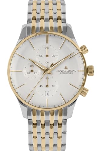Preisvergleich Produktbild JACQUES LEMANS Herrenuhr Chronograph London Zweifarbig 1-2163J