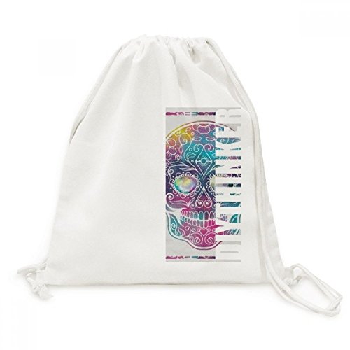 Sac à dos cordon motif crâne fleuri idéal pour vos sorties et voyages