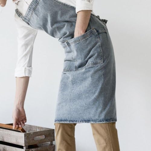 Tablier durable avec poche frontale grand format en denim robuste