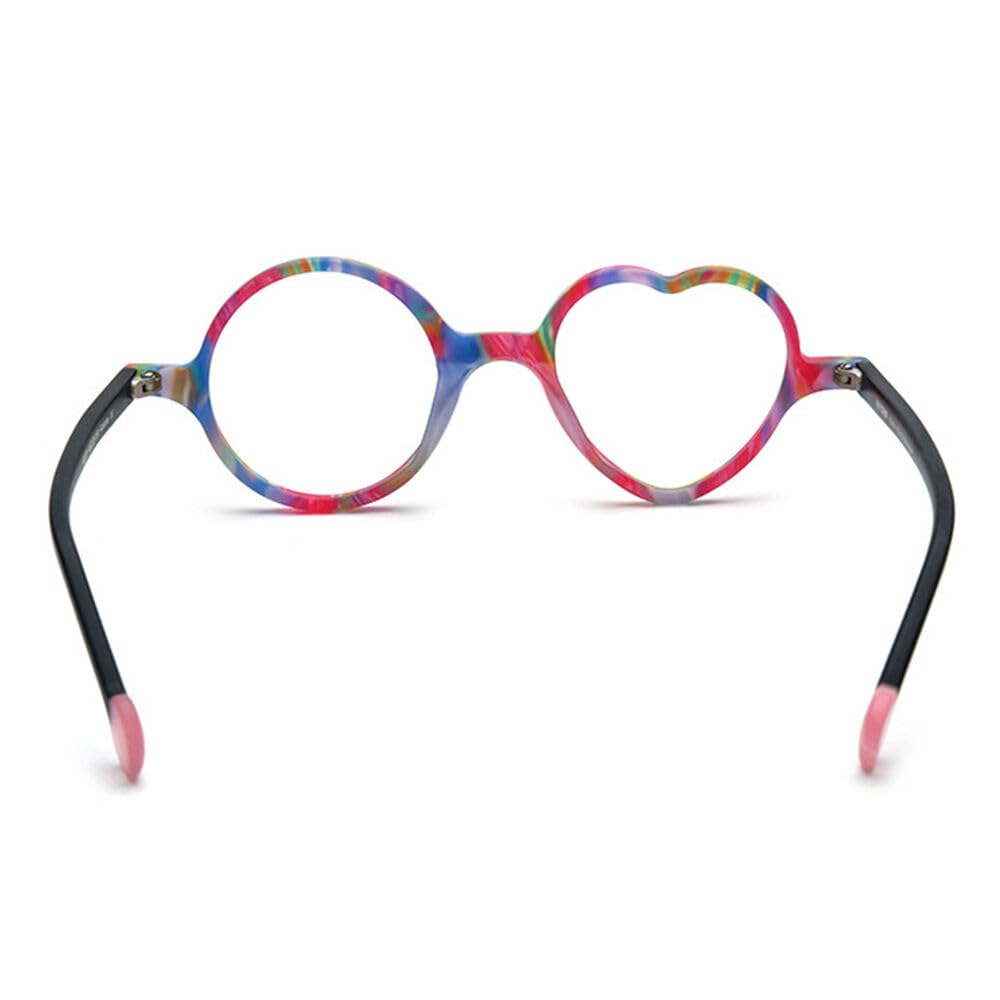 Asymmetrische Herz-Runde Lesebrille Designer, Blaulichtfilter Reading Glasses Brillen Azetat Stylische, Modischer Accessoire für Damen und Herren