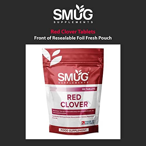 Red Clover 1000mg Supplement - 100 High Strength Red Clover Tablets - Menopause and Hormonal Health Support for Women - Can Relieve Hot Flushes and Night Sweats (100 Tablets - Standard Pouch)