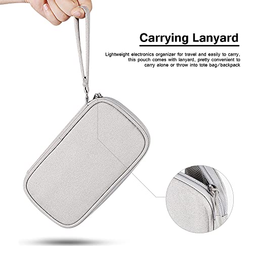 Electronics Organizer Bag Pouch Cable Charger Organizer Travel Shockproof Cord Carrying Case for Earphone Powerbank USB Hard Drive SD Card (Pink)