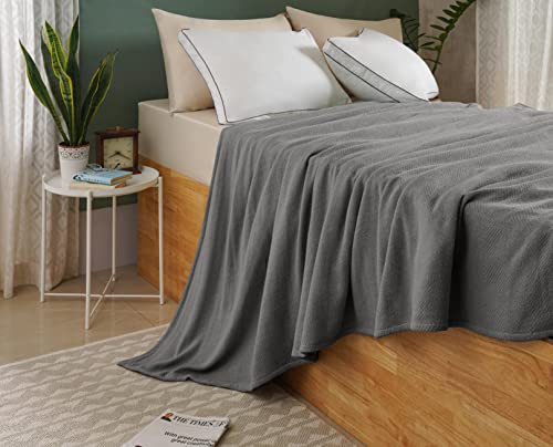 Chateau Home Collection 100% Cotton Blankets Queen Size (90 X 90 Inches) Lightweight & Breathable Bed Blankets, Throw Blankets For Bed, Full Size Blanket, Breathable Soft Blanket - Dark Grey #TOP7