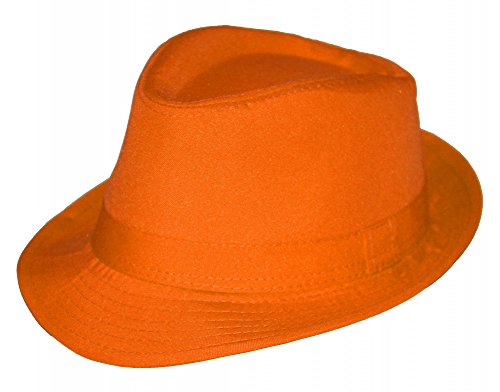 Sommer Fedora Hut Panama Strand Gangster Party Farbe orange