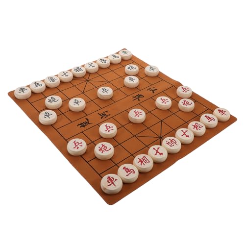 Vaguelly Portable Travel Chess Set Wooden Chinese Chess Board for Boys and Girls Adults Educational Game for Strategic Thinking