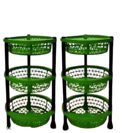 2 pc (Pack of Two) 3 Layer Trolley Onion Potato Stand for Kitchen Fruit Vegetable Storage Trolley Plastic Kitchen Trolley (DIY(Do-It-Yourself))-image-36