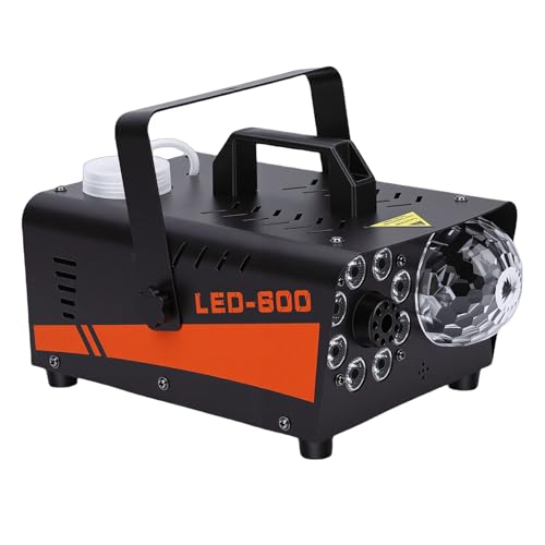 Máquina de humo de 600 W con luces y control remoto inalámbrico, 13 modos, enchufe estadounidense miniatura 5