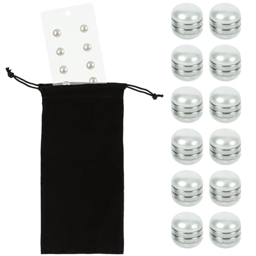 UYEDUJZ 12 Pairs Pearl Veil Weights for Wedding Veil, Magnetic Bridal Veil Weights for Outdoor Weddings, Double-Sided Pearl Veil Magnets Wedding Accessories for Brides