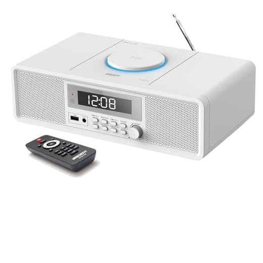 Home Stereo System, Premium 20W RMS Sound System, Compact CD Player with Bluetooth, Dual Alarm Clock, USB, FM Radio, AUX, Snooze & Sleep Timer, CD Players for Home