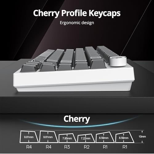 Image of Guffercty kred 142 Key Black Cherry Profile Keycap Set, PBT Shine Through Translucent Characters Compatible with MX Switches Mechanical Keyboard(Ray Edge Black)
