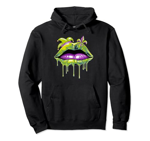 Mardi Gras de Melting Lips en Louisiana Sudadera con Capucha