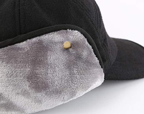 Image of Men's Winter Baseball Cap with Earflaps Fleece Lined Trapper Hunting Hat