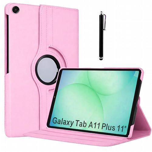 Image of ProElite Cover for Samsung Galaxy Tab A11 Plus 11 inch Case Cover, 360 Rotatable Smart Flip Case Cover for Galaxy Tab A11+ 11 inch Tablet with Stylus Pen, Pink
