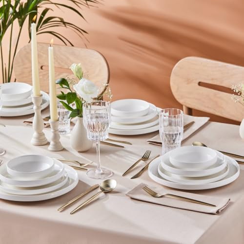 Karaca Streamline New Saturn Weiß 24-teiliges Tafelservice, Kombiservice 6...