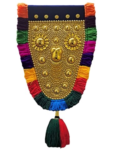 Image of BUNNY BEAR | 1.50 Feet(46 CM) Kerala Nettipattam Wall Hanging | Gold Plated Elephant Caparison | Traditional Kerala Handicraft Decorative Art for Home, Pooja Room & Gift Decor