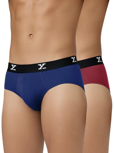 Image of XYXX Men's Ace Micromodal Regular Fit Solid Antimicrobial Briefs with No Marks Waistband (Pack of 2)