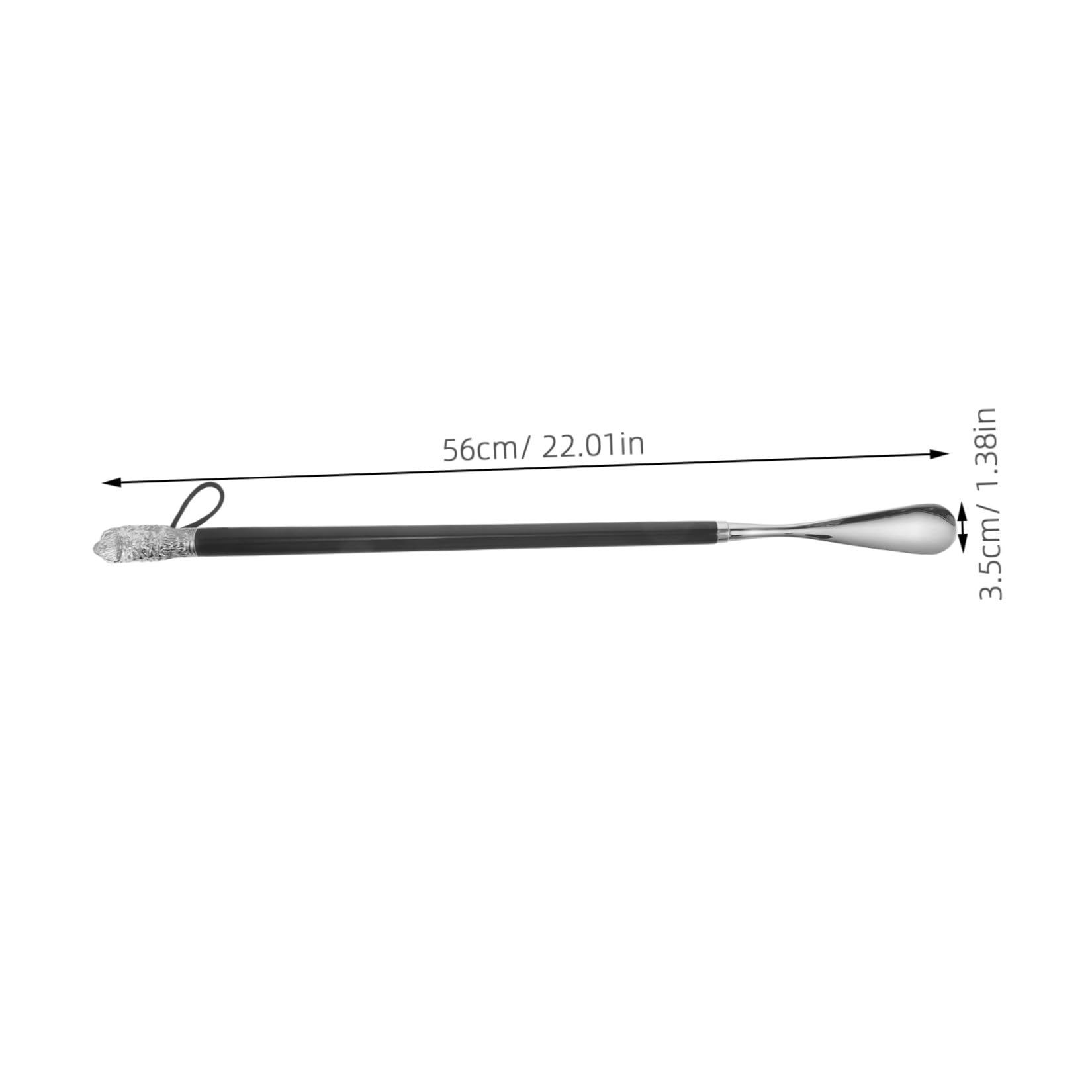 TOYANDONA Calzascarpe in Metallo, Calzascarpe da Viaggio Ergonomico, 56cm, Nero, per Anziani e Donne in Gravidanza, per Casa e Vacanze