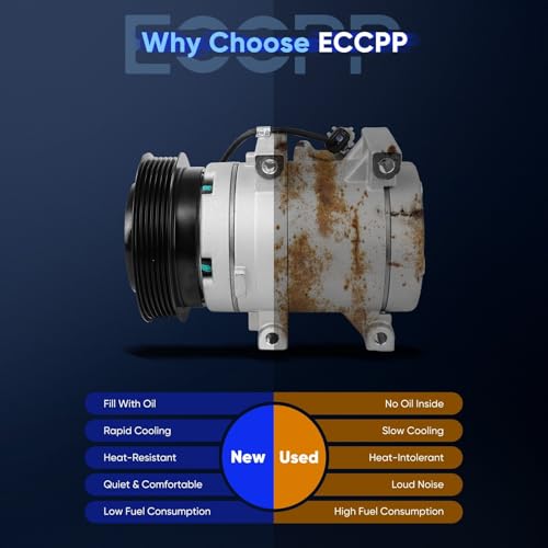 Image of ECCPP AC Compressor 2004-2006 for Chrysler Sebring 2.4L | for Dodge Stratus 2.4L AC Compressor with Clutch Rapid Cooling