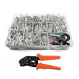 ImBros 1/1.5/1.8/2.2/2.8/3.5mm Male Female Auto Crimping Wire Terminal Box with Pin Removal Tool AMP Boschs FCI Deutsch (Color : 1050 pcs and Tool)