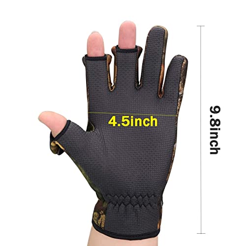 Bb Hapeayou Fingerless Neoprene Fishing Gloves For Men & Women- Anti-Slip, Waterproof, Lightweight, Great For Cold Weather (Camouflage,1 Pair) #TOP6