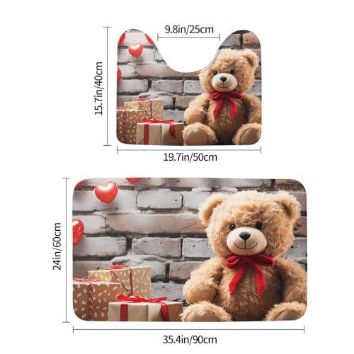 Tapis de bain ours mignon cadeau Saint-Valentin original