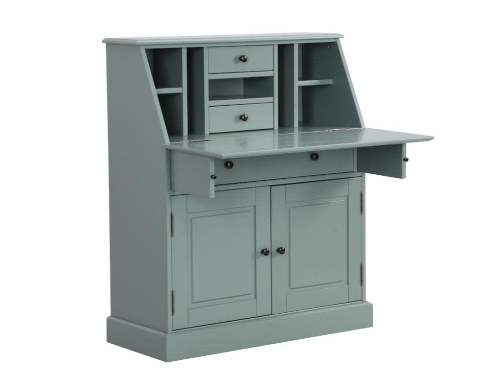 Vente-unique-Sekretär - MDF & Kiefernholz - Mandelgrün - CLEORE