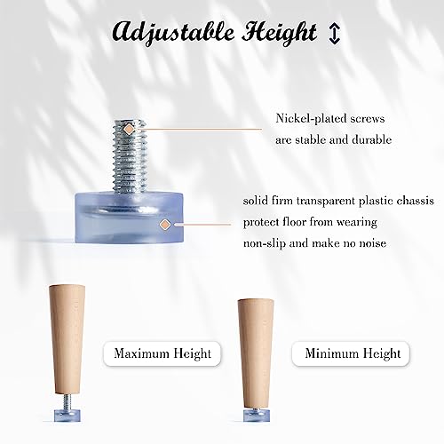 SPDYCESS 16pcs M6 Transparent Adjustable Leveling Feet, Height Adjustable Feet, Furniture Levelers with T-Nuts - Image 3