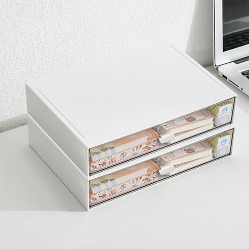 Lasola 小物入れ 引き出し 卓上収納ケース 組み合わせ自由 小物棚 デスクオーガナイザー おしゃれ卓上収納ボックス 化粧品 文房具 デスク収納 組立不要 (23cm*17cm*25cm-5段式) (23cm*17cm*10cm-2段式)