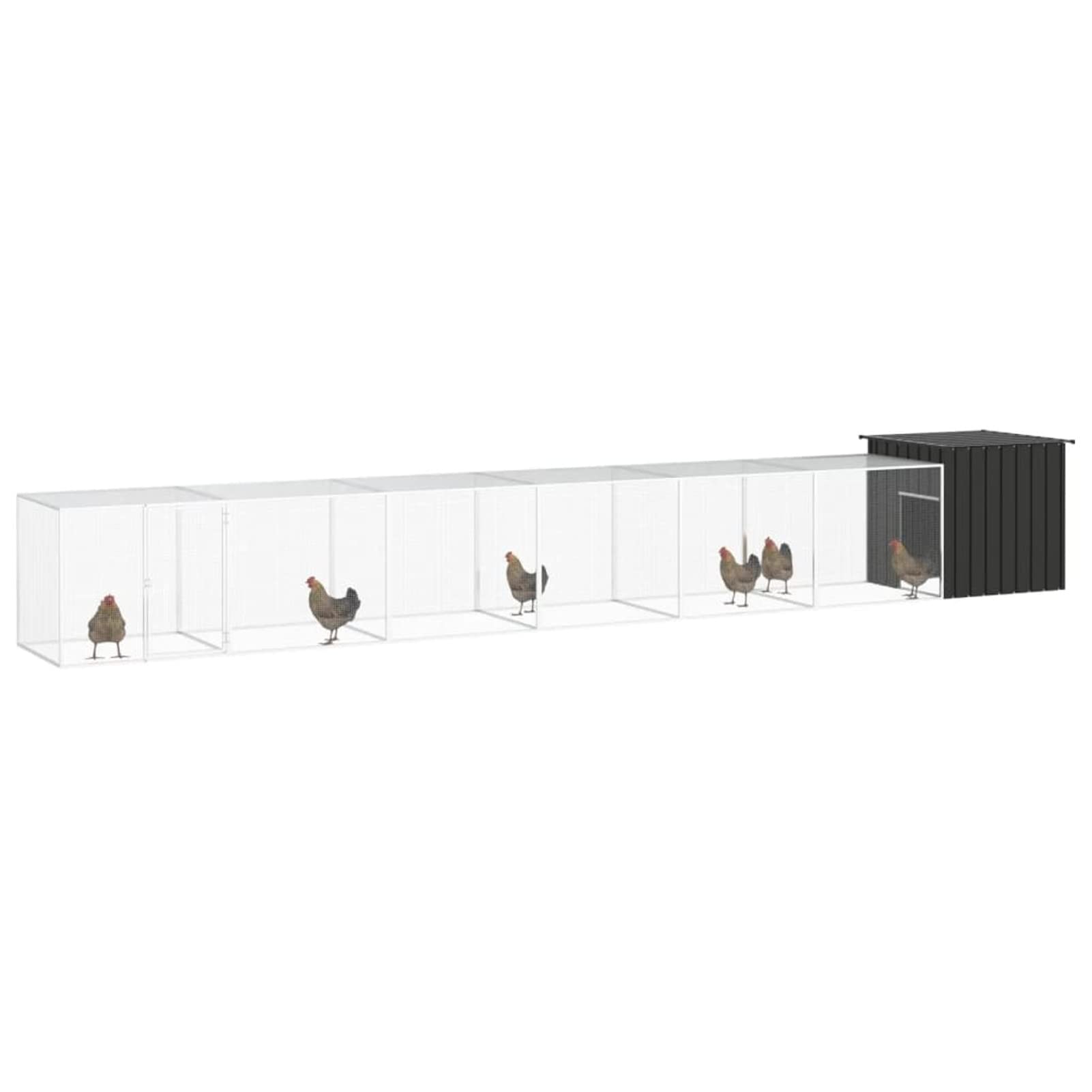 Klatka dla kur Stal ocynkowana Antracyt 700x91x100 cm, CIADAZ Klatka dla Królików, Klatka Świnki, Klatka dla chomika, Klatka dla kotów, Klatka Szynszyla, Skrzynia dla Królików - SPU:3106456
