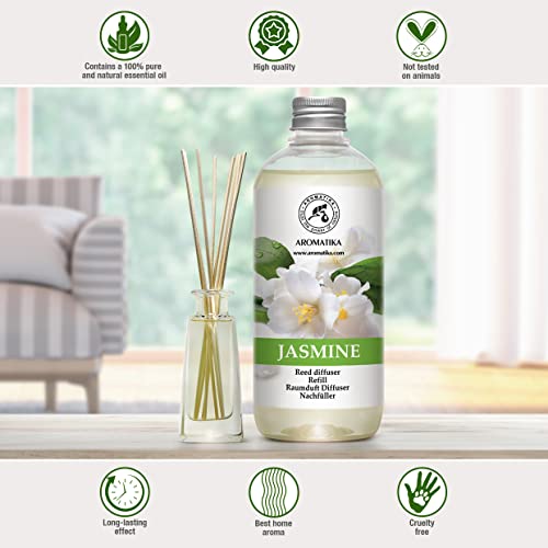 Jasmine Reed Diffuser Refill w/Natural Essential Jasmine Oil 17 Fl Oz - Fresh & Long Lasting Fragrance - Scented Reed Diffuser Oil Refill - Best for Aromatherapy - SPA - Home - Image 6
