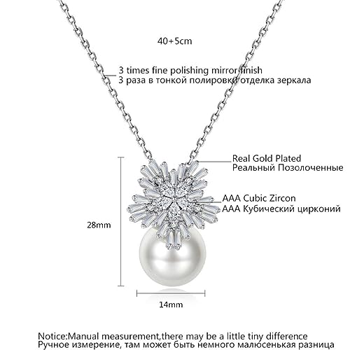 Collier chaîne de mariage perles et fleur Cz en cadeau - 6