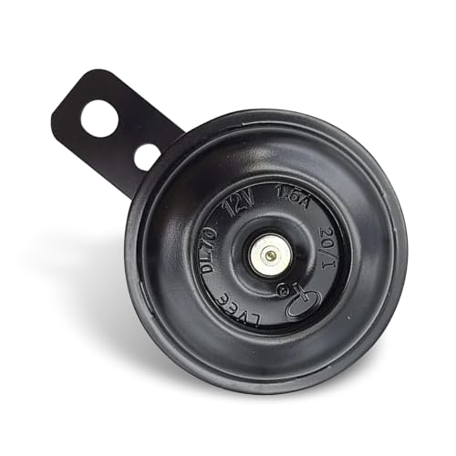 YAWUROU 12V 105db Waterproof Snail Motorcycle Electric Horn Speaker, Iron Loud Universal for Cars, Motorcycles, Trucks, Bicycles, Scooters (Black)