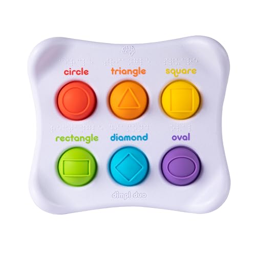 Image of Fat Brain Toys Dimpl Duo, Early Learning Sensory Toy for Babies 1 Year+ & Toddlers, Interactive Baby Toys with Braille, Fidget Toys
