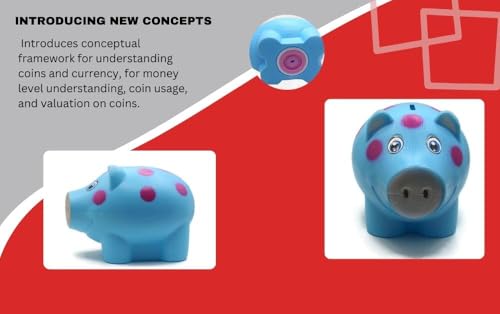 Image of Piggy Bank for Kids with Lock & 2 Keys - Pig-Shaped Polka Dot Coin Bank for Boys & Girls | BIS Certified Plastic Gullak | Money Saving Bank Gift Toddlers 3+ Years | Made in India (Blue)