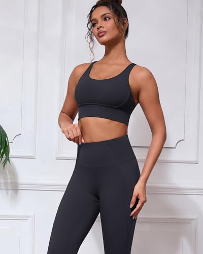 Grace Form Strappy Sports Bra for Women Padded Push Up Sport Bra Athletic Running Workout Bra Yoga Bra2