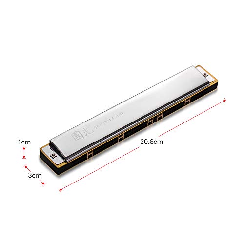 RuleaxAsi 28 Buraco Wide Range Gaita Chave de C Tremolo Harmonica Mouthorgan Instrumento de sopro pr