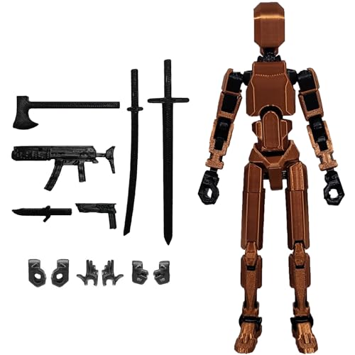 FoxVilla Assembly Completed T13 Action Figure, Titan 13 3D Printed Action Figure, 3D Printed Titan13, Assembled Dummy 13 Lucky 13 Toy Figure (Copper,...