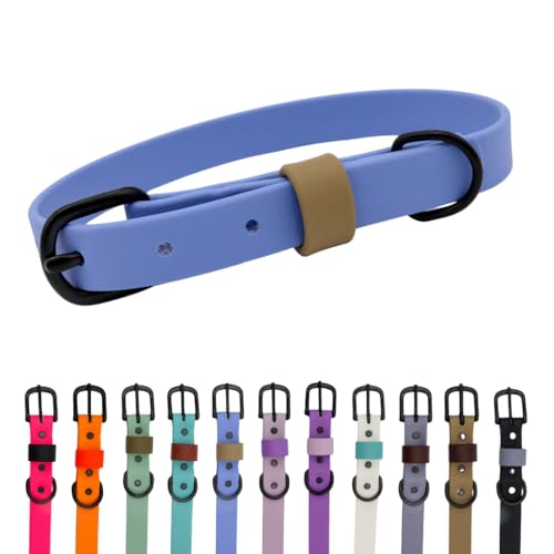Collier chien imperméable bleu pervenche taille M résistant aux odeurs