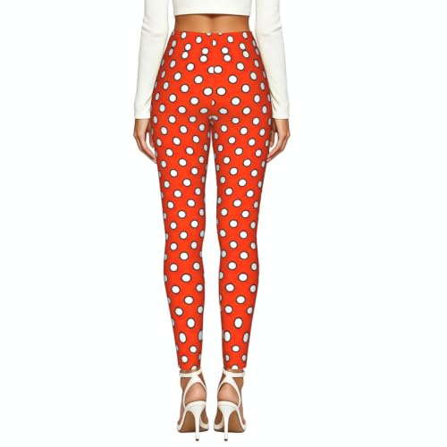 Leggings elásticos de lunares rojos ideales para yoga running y estilo urbano 6